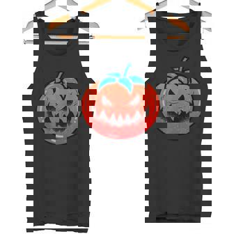 Tomato Jack O' Lantern Spooky Vegan Veganism Halloween Tank Top Tank Top | Mazezy