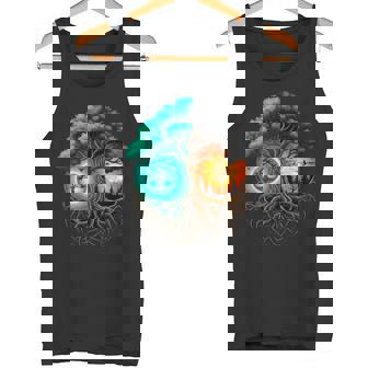 Tree Life Yin Yang Moon Sun Day And Night Bonsai Japanese Tank Top | Mazezy