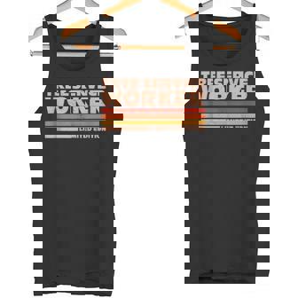 Tree Service Worker Retro Sunrise Tank Top Tank Top | Mazezy