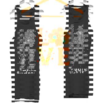 Truck Driver Love Thanksgiving Leopard Turkey Autumn Fall Tank Top | Mazezy