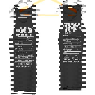Turkey Nutrition Facts Thanksgiving Food Tank Top | Mazezy
