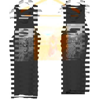 Turkey Selfie With Alien UFO Thanksgiving Spaceship Tank Top | Mazezy