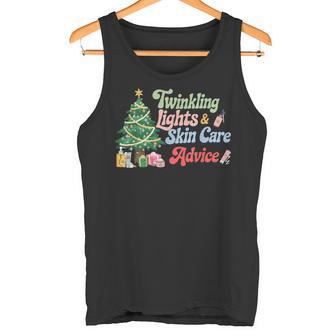 Twinkling Lights & Skin Care Advice Dermatology Nurse Life Tank Top | Mazezy