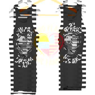 Two Flags One Family Half American Venezuelan Roots USA Tank Top | Mazezy