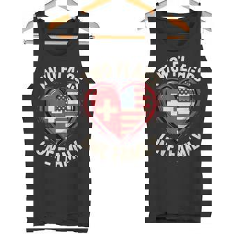 Two Flags One Family Switzerland Swiss Roots American Tank Top | Mazezy