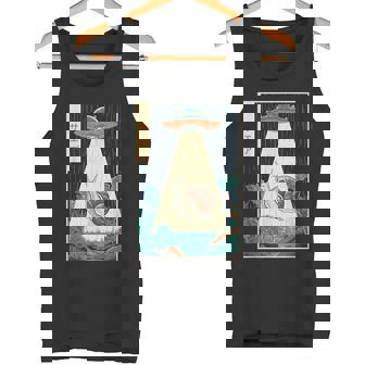 UFO Snail Vintage Japanese Alien Abduction Tank Top | Mazezy