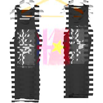 UK Vietnam Half Flag British Vietnamese History Tank Top | Mazezy
