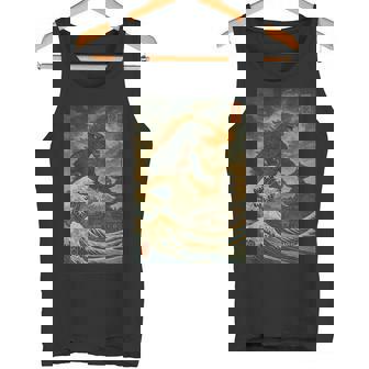 Ukiyo-E Kaiju Gran Ola Arte Monstruo Japonésintage Camiseta sin mangas - Regaloses