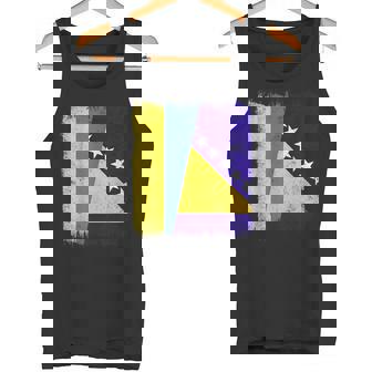 Ukraine Bosnia And Herzegovina Half Flag Tank Top | Mazezy