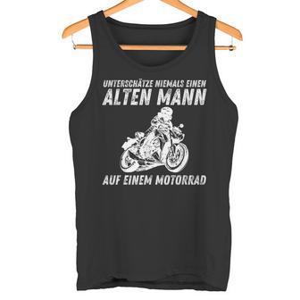 Unterschätze Niemals Einen Alten Mann Auf Motorrad Biker Tank Top - Geschenkecke