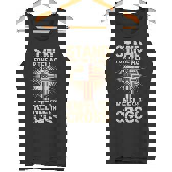 USA Flag Religious Quote Christian Faith Tank Top | Mazezy