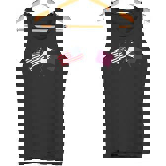 USA Qatar Crossed Flags American Qatari Friendship Tank Top | Mazezy