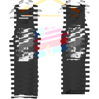 USA Serbia Flags Tank Top | Mazezy