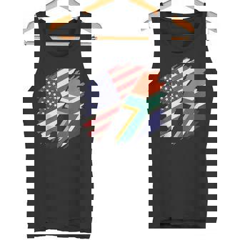 USA And South Africa Brush Flag Pride African American Tank Top Tank Top | Mazezy