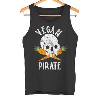 Vegan Pirate Skull And Crossbones But Carrot Tank Top | Mazezy