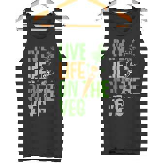 Vegetarian Live On The Veg Carrot Graphic Fun Vegan Tank Top Tank Top | Mazezy