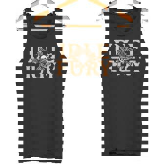 Ver Impresión Trasera Idle Fury Cráneo Flores Arte Esqueleto Camiseta sin mangas - Regaloses