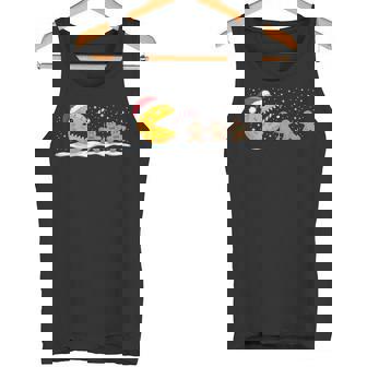 Video Game Christmas Eating Gingerbread Cookie Baking Tank Top | Mazezy