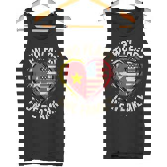 Vietnam USA Two Flags One Family American Vietnamese Roots Tank Top | Mazezy