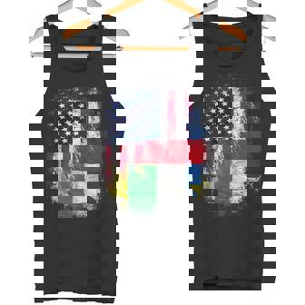 Vintage Central African Republic And American With Flag Tank Top Tank Top | Mazezy