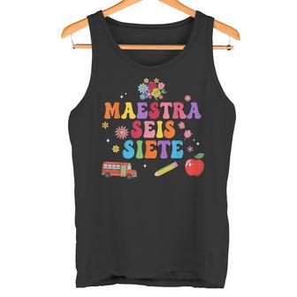 Vintage Maestra 67 SEIS Siete Groovy Teacher Appreciation Tank Top | Mazezy