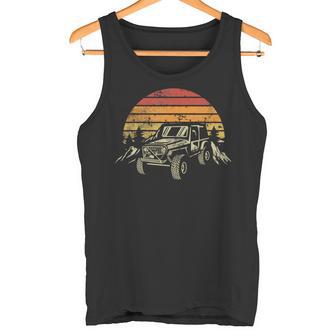 Vintage Retro 70Er Off Road Car Lover -Chwarz Kurzarm Offroad-Liebhaber Abenteuerlustigeintage-Auto-Enthusiasten Tank Top - Geschenkecke