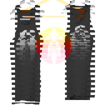 Vintage Retro Bike Motorcycle Rider Sunset Motorbike Tank Top | Mazezy