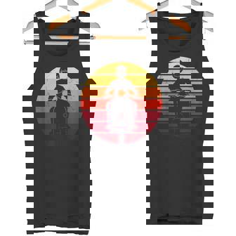 Vintage Retro Classic Scooter Rider Sunset Motorbike Tank Top | Mazezy