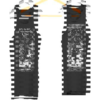 Vintage Retro The Yule Cat Tarot Card Dark Christmas Holiday Tank Top | Mazezy