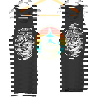 Vintage Shark With Sunglasses Tank Top | Mazezy