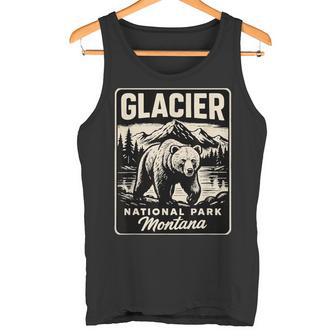 Vintage Style Glacier National Park Montana Grizzly Bear Tank Top | Mazezy