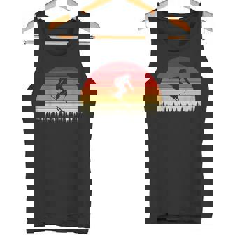 Vintage Sunset Skiing Skiers Winter Mountain Tank Top | Mazezy