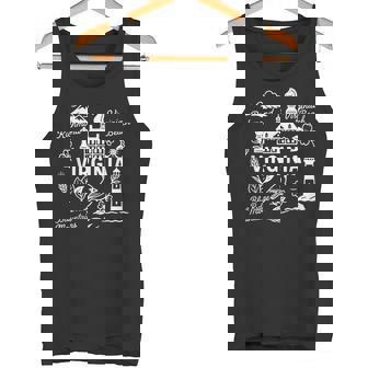 Virginia USA State Symbols Vintage Souvenir Cute Doodle Tank Top | Mazezy