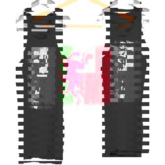 Wales Tonga Half Flag Welsh Tongan Heritage Tank Top | Mazezy