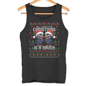 All I Want For Christmas Is A Raven Ugly Xmas Sweater Tank Top | Mazezy