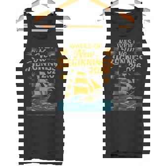 Waves Of New Beginnings 2026 Retro Vintage Ship Art Tank Top | Mazezy
