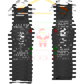 Weightlifting Workout Gym Santa Christmas Ugly Sweater Xmas Tank Top | Mazezy