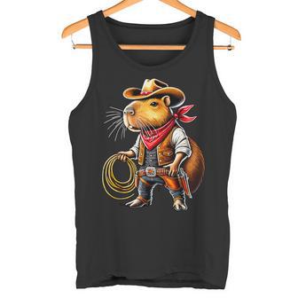 Western Capybara Cowboy Tank Top | Mazezy