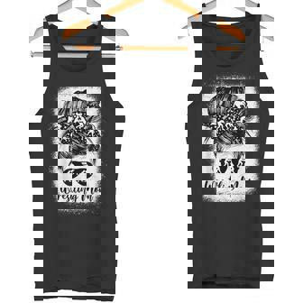 Wrestling Mom Messy Bun Sunglasses Athlete Support Parent Tank Top | Mazezy