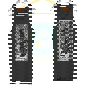 The Yule Cat Tarot Card Icelandic Folklore Christmas Cat Mom Tank Top | Mazezy