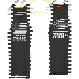 Ziplining Life USA Flag Patriotic Sports Tank Top Tank Top | Mazezy