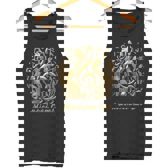 「Musician Cat 」 いつも猫気分 楽器と猫の調べ 音楽記号 猫エンブレム 肉球 タンクトップ - Kawaiitshirt