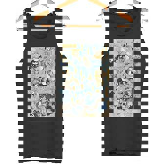 かゑるづくし 擬人化された蛙が 歌川国芳 日本の侍カエル 日本の伝統芸術 浮世絵 ヴィンテージの美学 タンクトップ - Kawaiitshirt