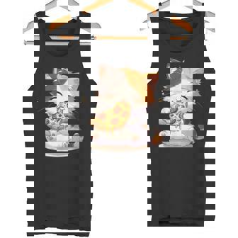 わがまま猫 ピザねこ ラーメン好き かわいい おもしろ マンガ タンクトップ - Kawaiitshirt