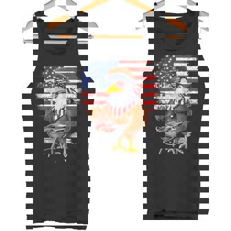 アメリカの白頭鷲、アメリカ国旗、バーベキュー、肉のグリル、愛国心、独立記念日、愛国心、誇り高きアメリカ人 タンクトップ - Kawaiitshirt