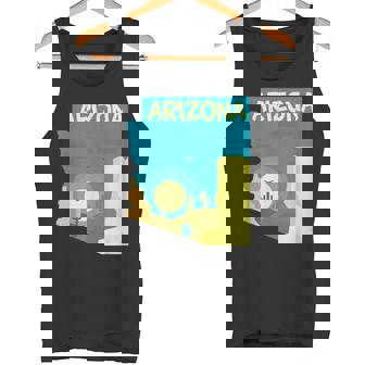 アリゾナ州の地図、モダンな抽象的なアリゾナ砂漠、サボテン タンクトップ - Kawaiitshirt