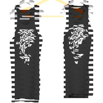 イルカ ポリネシアン トライバル マオリ ライトパターン イルカ 長袖tシャツ タンクトップ - Kawaiitshirt