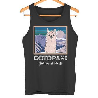 エクアドル山脈コトパクシ国立公園のかわいいラマ タンクトップ - Kawaiitshirt