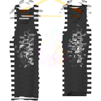 キャットバンド-ベース、ギター、ドラムセットのロックキティ タンクトップ - Kawaiitshirt