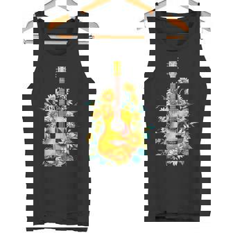 ギター 面白tシャツ おもしろ ギタリスト 服 音楽 メンズ キッズ ネタ 服 オリジナル 軽音 ひまわり タンクトップ - Kawaiitshirt